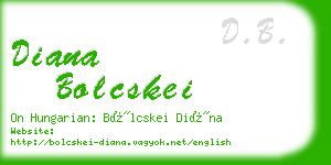 diana bolcskei business card